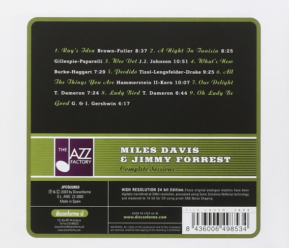 Miles Davis, Jimmy Forrest: Complete Sessions - CD Foto #2