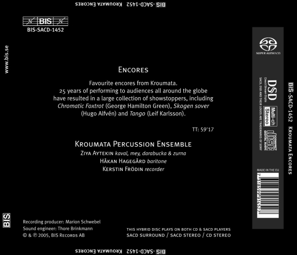 Kroumata Percussion Ensemble, Håkan Hagegård: Kroumata - Encores - SACD Foto #2