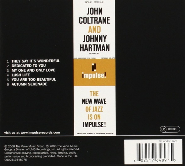 John Coltrane, Johnny Hartman: John Coltrane & Johnny Hartman - CD Foto #2