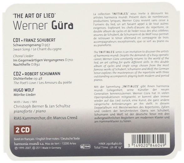 Christoph Berner, Philip Mayers, RIAS Kammerchor, Jan Schultsz: Werner Güra - "The Art of lied" - CD Foto #2