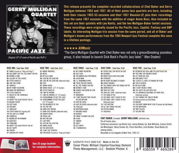 Chet Baker, Gerry Mulligan: The Complete Recordings 1952-57 - CD Foto #2
