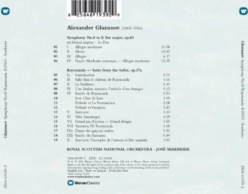 Royal Scottish National Orchestra, José Serebrier: Glazunov: Symphony No.8, Raymonda - CD Foto #2