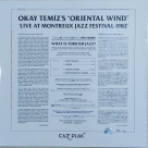 Okay Temiz, Oriental Wind: Montreux Jazz Festival 1982  (Japonya Edisyonu) - Plak Foto #2