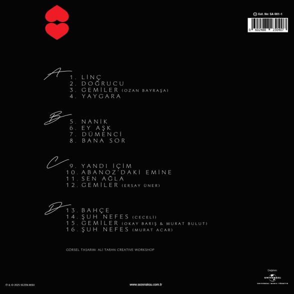 Sezen Aksu: Paşa Gönül Şarkıları (Kırmızı Plak) - Plak Foto #2