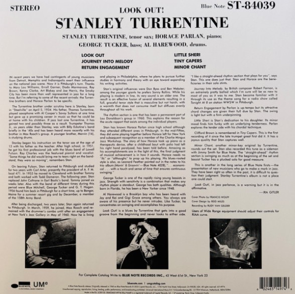 Stanley Turrentine: Look Out! - Plak Foto #2