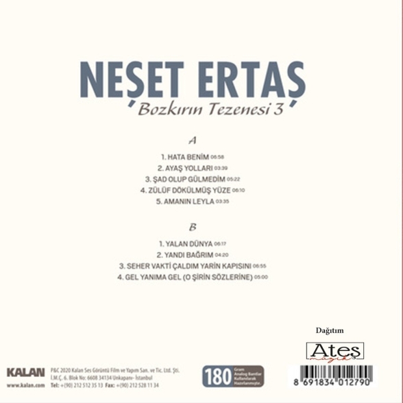 Neşet Ertaş: Bozkırın Tezenesi 3 - Plak Foto #2