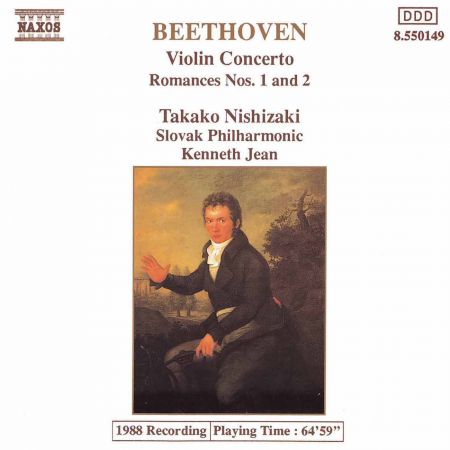 Kenneth Jean, Takako Nishizaki, Slovak Philharmonic Orchestra: Beethoven: Violin Concerto - Romances Nos. 1 & 2 - CD