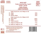 Takako Nishizaki, Wolfgang Amadeus Mozart, Capella Istropolitana, Stephen Gunzenhauser: Mozart: Violin Concertos Nos. 3 and 5 - CD Foto #2