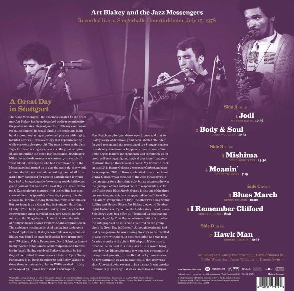 Art Blakey: Legends Live - Sängerhalle Untertürkheim (remastered) - Plak Foto #2