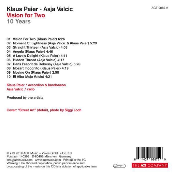 Klaus Paier, Asja Valcic: Vision For Two - 10 Years - CD Foto #2