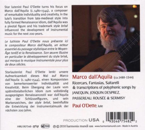 Paul O'Dette: Marco dall'Aquila - Pieces for Lute - CD Foto #2