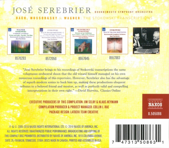 José Serebrier, Bournemouth Symphony Orchestra: Bach, Mussorgsky, Wagner: The Stokowski Transcriptions - CD Foto #2