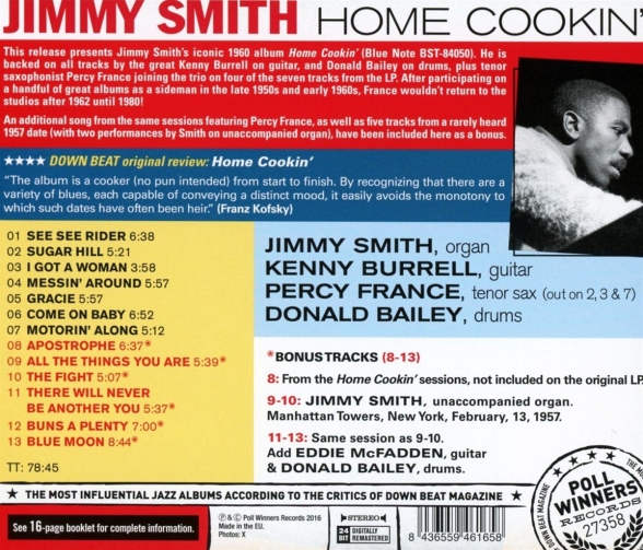 Jimmy Smith: Home Cookin' + 6 Bonus Tracks - CD Foto #2