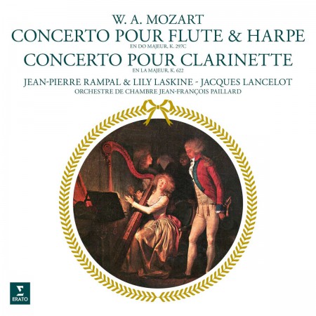 Jean-Pierre Rampal, Lilly Laskine, Jean-Francois Paillard, Orchestre de Chambre Jean-Francois Paillard: Mozart: Concerto for flute & harp Clarinet Concerto - Plak