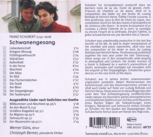 Werner Güra, Christoph Berner: Schubert: Schwanengesang - CD Foto #2