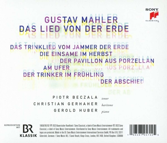 Piotr Beczala, Christian Gerhaher, Gerold Huber: Mahler: Das Lied von der Erde - CD Foto #2