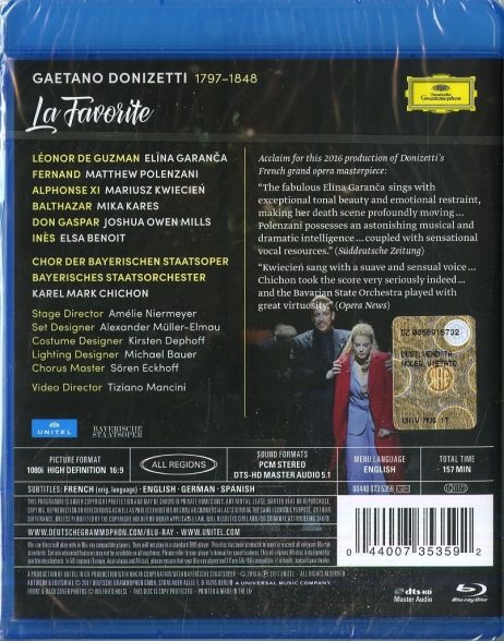 Elina Garanča, Bayerisches Staatsorchester, Mariusz Kwiecien, Matthew Polenzani: Donizetti: La Favorita - BluRay Foto #2