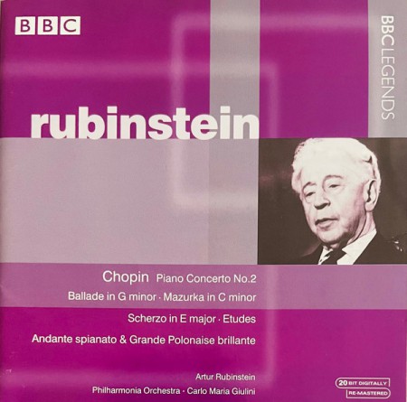 Artur Rubinstein, Philharmonia Orchestra, Carlo Maria Giulini: Chopin: Piano Concerto No.2 in f minor op.21 - CD