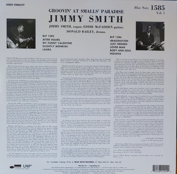 Jimmy Smith: Groovin' At Smalls' Paradise Volume 1 - Plak Foto #2