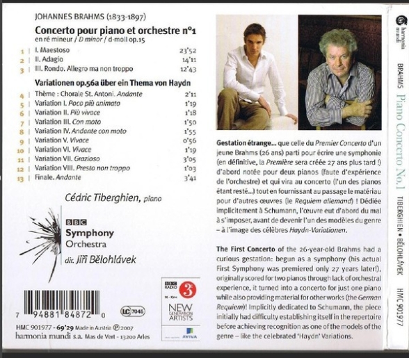 Cédric Tiberghien, Jiří Bĕlohlávek, BBC Symphony Orchestra: Piano Concerto No 1: Haydn Variations - CD Foto #2