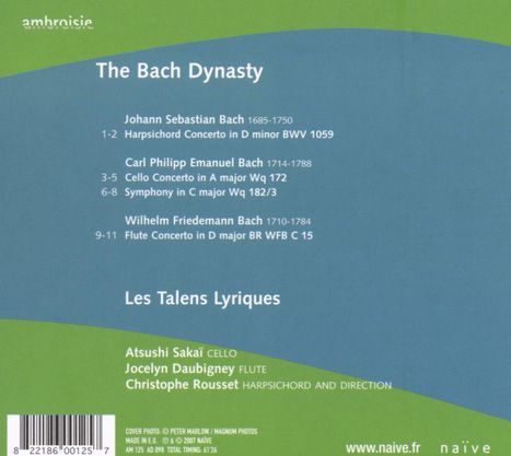 Christophe Rousset, Les Talens Lyriques: The Bach Dynasty - CD Foto #2