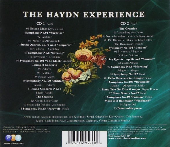 Rudolf Buchbinder, Trio Fontenay, Eder Quartet, Concertgebouw Orchestra Amsterdam, Concentus Musicus Wien, Nikolaus Harnoncourt, Ton Koopman: Haydn: The Haydn Experience - CD Foto #2