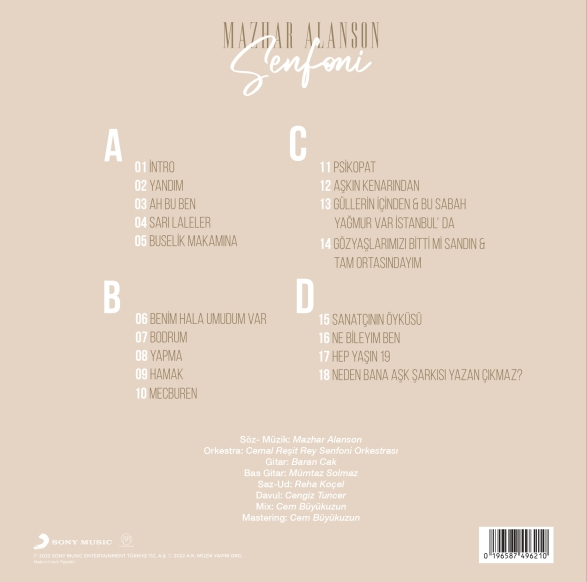 Mazhar Alanson: Senfoni - Plak Foto #2
