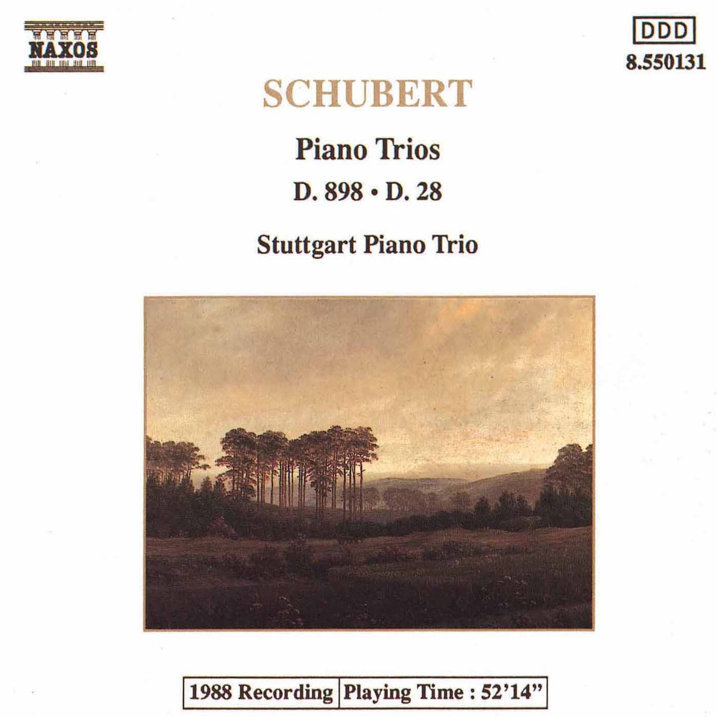 Schubert Piano Trios in BFlat Major, D. 898 and D. 28 CD Opus3a
