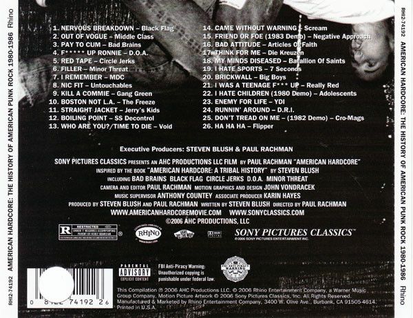 Eitli Sanatlar Ost - American Hardcore History - Cd 