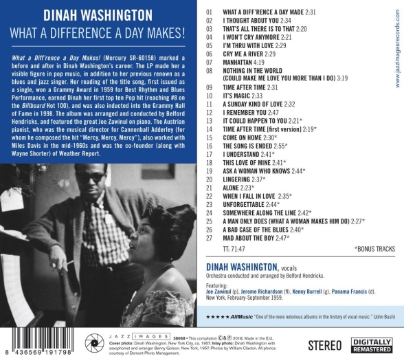 Dinah Washington: What a Diff'rence a Day Makes! + 15 Bonus Tracks! (Cover Photograph By William Claxton) - CD Foto #2