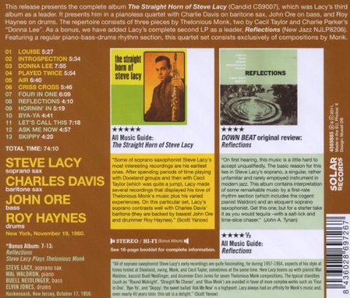 Steve Lacy: The Straight Horn Of Steve Lacy - CD Foto #2
