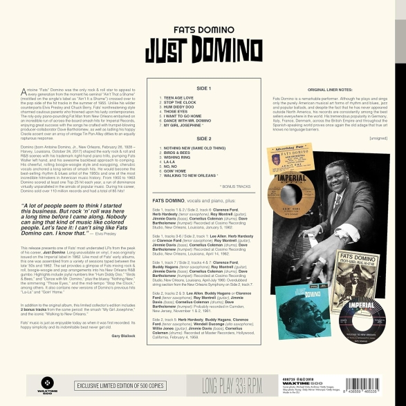 Fats Domino: Just Domino - Plak Foto #2