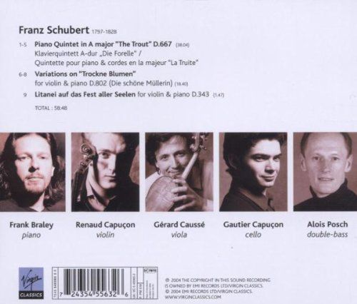 Gautier Capuçon, Frank Braley, Gerard Causse, Alois Posch, Renaud Capuçon: Schubert: Trout Quintet - CD Foto #2