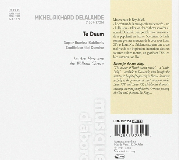 Les Arts Florissants, William Christie: Delalande: Te Deum - CD Foto #2