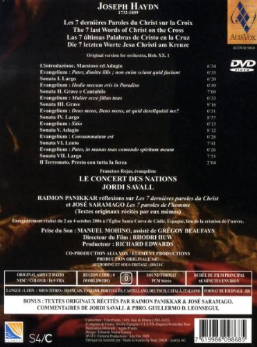 Le Concert des Nations, Jordi Savall: Joseph Haydn: The 7 last Words of Christ on the Cross - DVD Foto #2