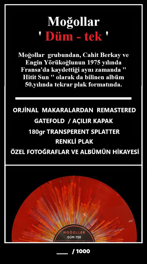 Moğollar: Düm Tek (Splatter Renkli Plak) - Plak Foto #3