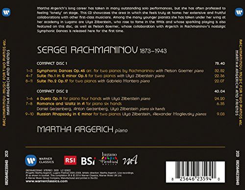 Martha Argerich, Nelson Goerner, Lilya Zilberstein, Gabriela Montero, Daniel Gerzenberg, Alexander Mogilevsky: Rachmaninov: Music For Two Pianos - CD Foto #2