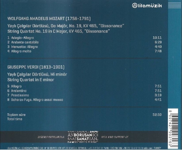 Borusan Quartet: Mozart, Verdi: String Quartets - CD Foto #2