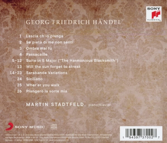 Martin Stadtfeld: Händel Variations - CD Foto #2