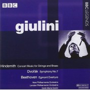 Carlo Maria Giulini, New Philharmonia Orchestra, The London Philharmonic Orchestra: Hindemith, Dvorak, Beethoven: Concert Music for Brass & Strings, Symphony No. 7, Egmont overture - CD
