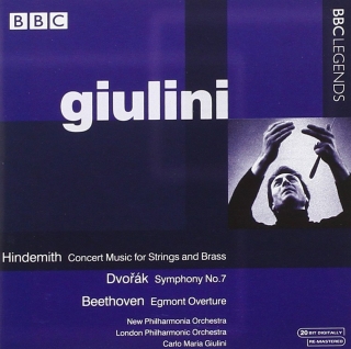 Carlo Maria Giulini, New Philharmonia Orchestra, The London Philharmonic Orchestra: Hindemith, Dvorak, Beethoven: Concert Music for Brass & Strings, Symphony No. 7, Egmont overture - CD