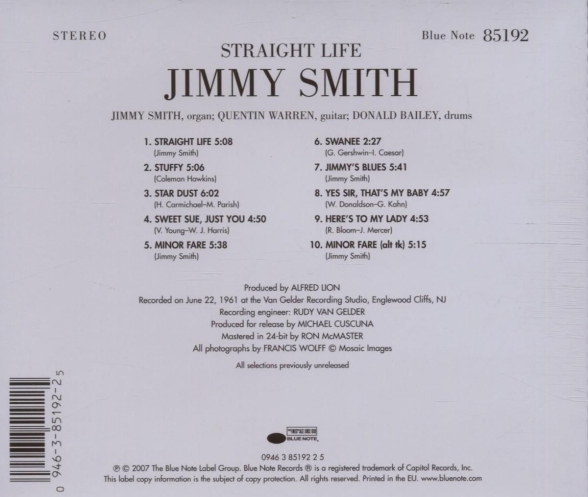 Jimmy Smith: Straight Life - CD Foto #2
