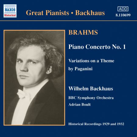 Brahms: Piano Concerto No. 1 (Backhaus) (1932) - CD