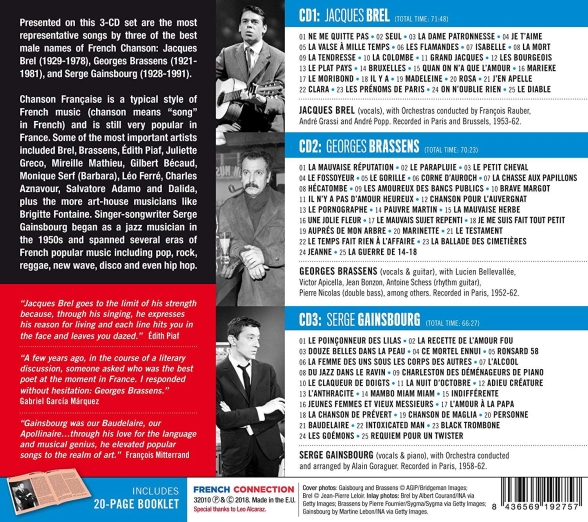 Jacques Brel, Georges Brassens, Serge Gainsbourg: French Connection (75 Tracks!!!) - CD Foto #2