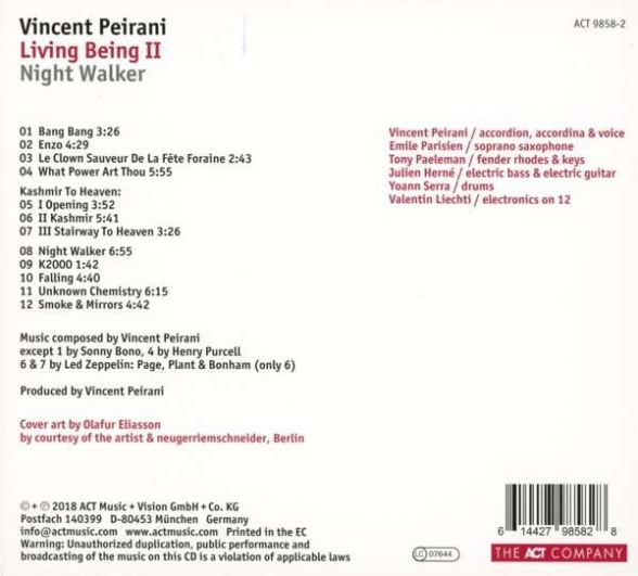 Vincent Peirani: Living Being II - Night Walker - CD Foto #2