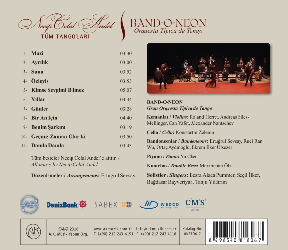 BandoNeon, Ertuğrul Sevsay: Türk Tangoları 1 - Necip Celal Andel - Tüm Tangoları - CD Foto #2