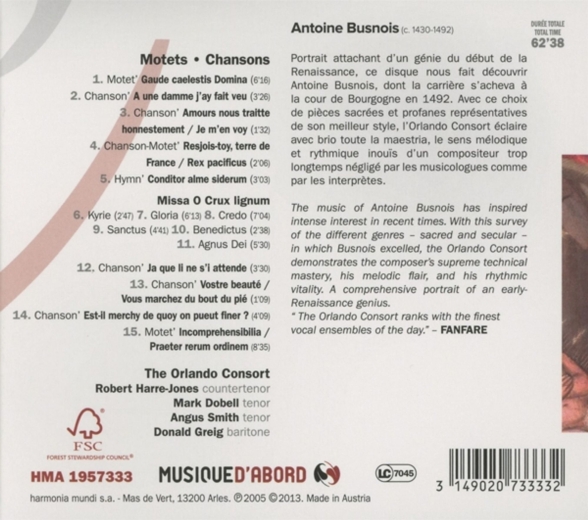 Orlando Consort: Missa "O crux lignum" - CD Foto #2