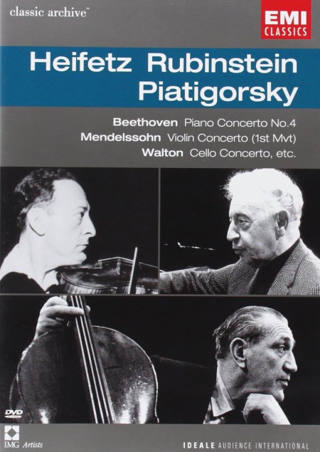 Jascha Heifetz, Arthur Rubinstein, Gregor Piatigorsky: Beethoven/ Mendelssohn/ Walton: Piano Concerto No 4/ Violin Concerto/ Cello Concerto - DVD