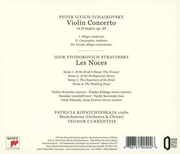 Patricia Kopatchinskaja, Musica Aeterna, Teodor Currentzis: Tchaikovsky, Stravinsky: Violin Concerto, Les Noces - CD Foto #2