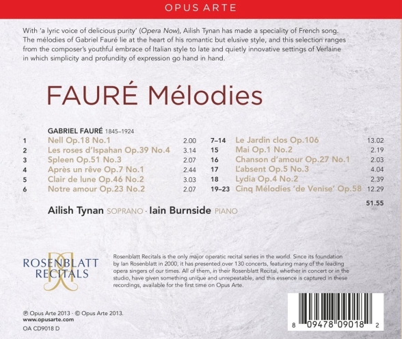 Ailish Tynan, Iain Burnside: Faure Mélodies - CD Foto #2